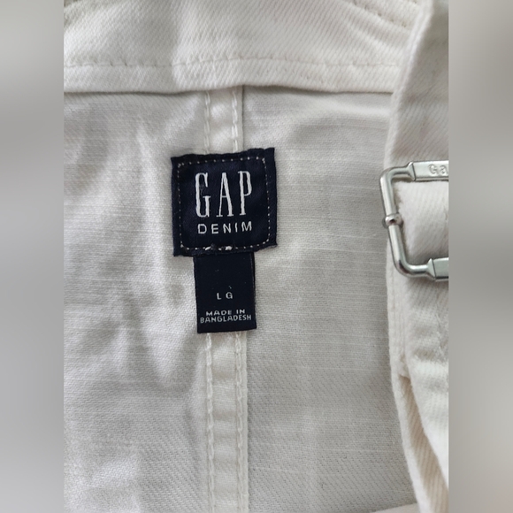 GAP Kids White Denim Overalls White - Picture 6 of 7